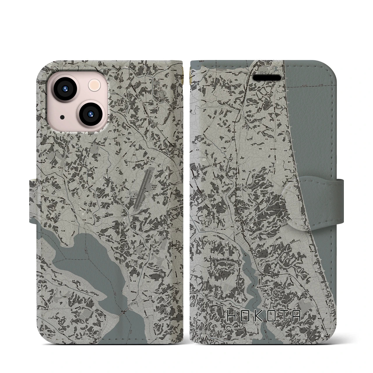 【鉾田(茨城県)】地図柄iPhoneケース(手帳タイプ)