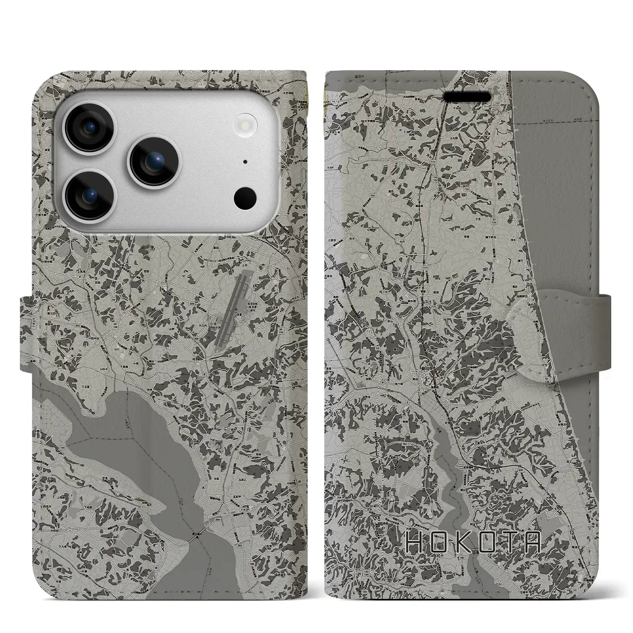 【鉾田(茨城県)】地図柄iPhoneケース(手帳タイプ)