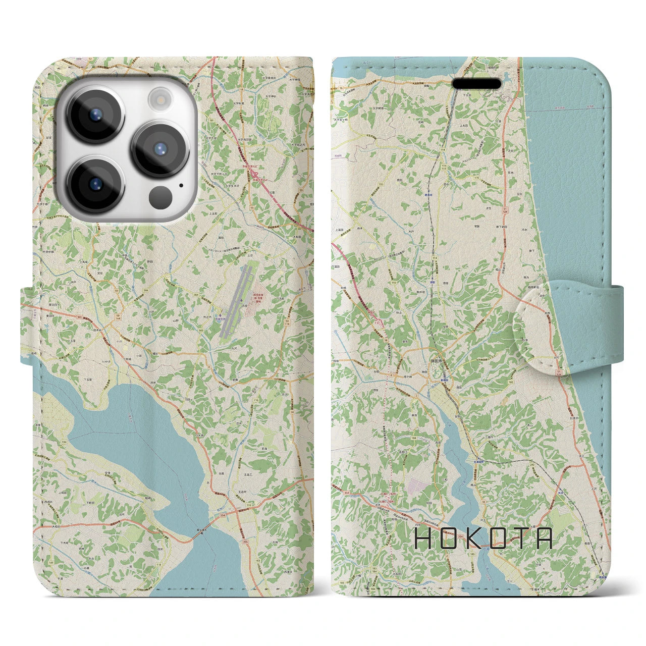 【鉾田(茨城県)】地図柄iPhoneケース(手帳タイプ)