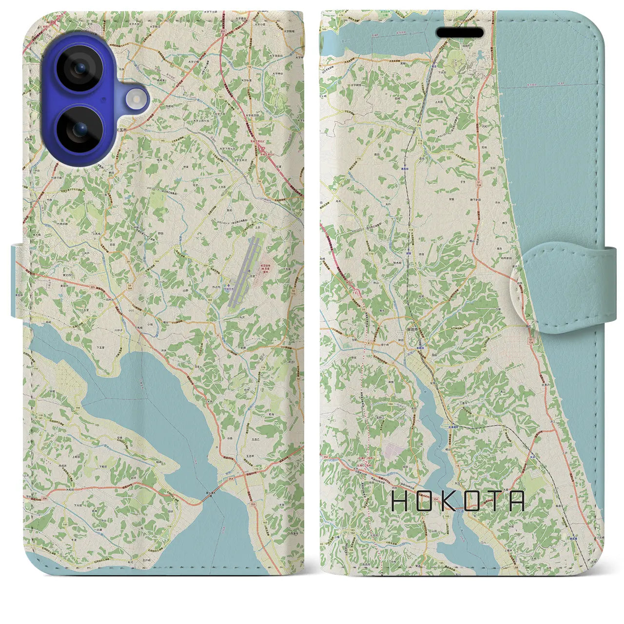 【鉾田(茨城県)】地図柄iPhoneケース(手帳タイプ)ナチュラル・iPhone 16 Pro Max 用