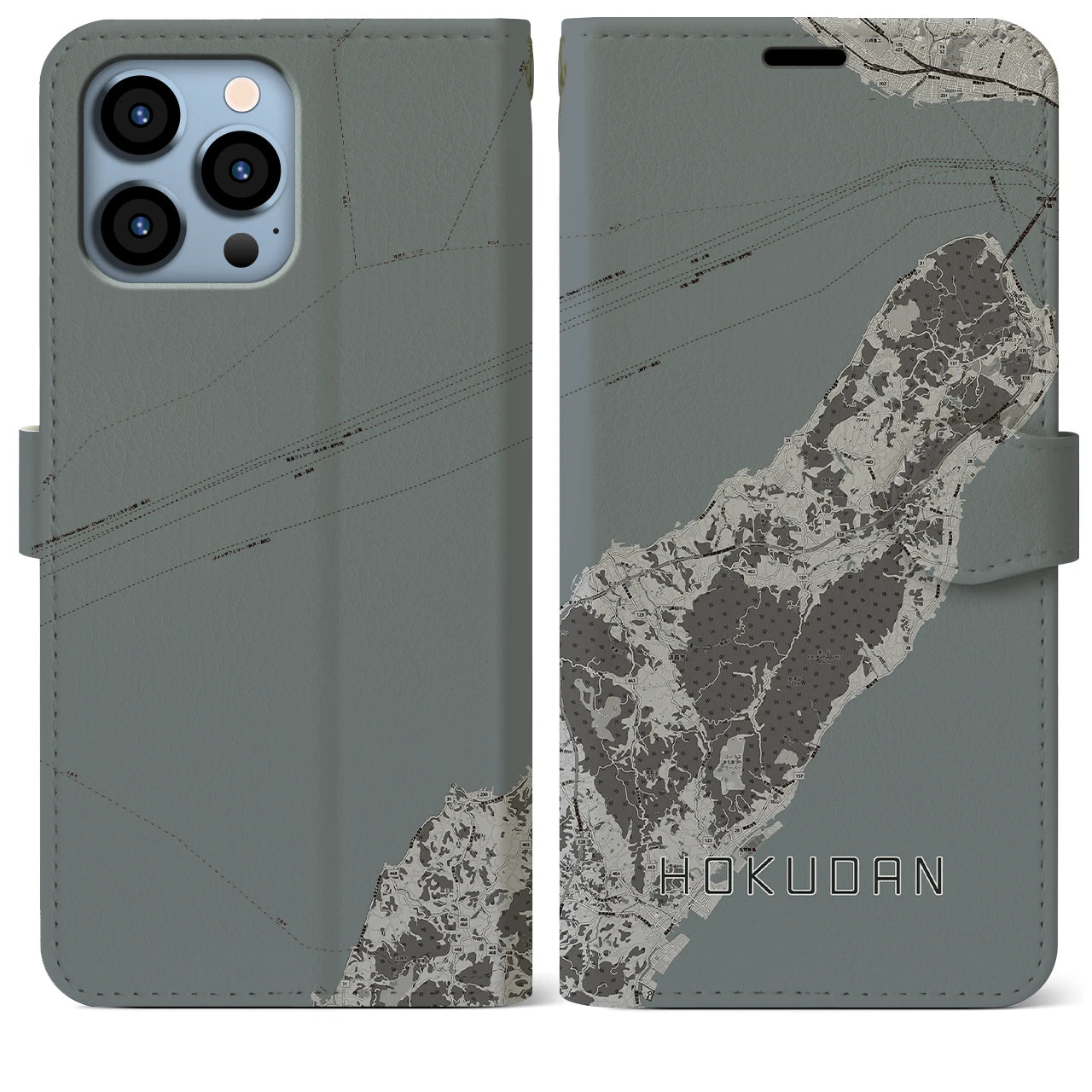 【北淡(兵庫県)】地図柄iPhoneケース(手帳タイプ)