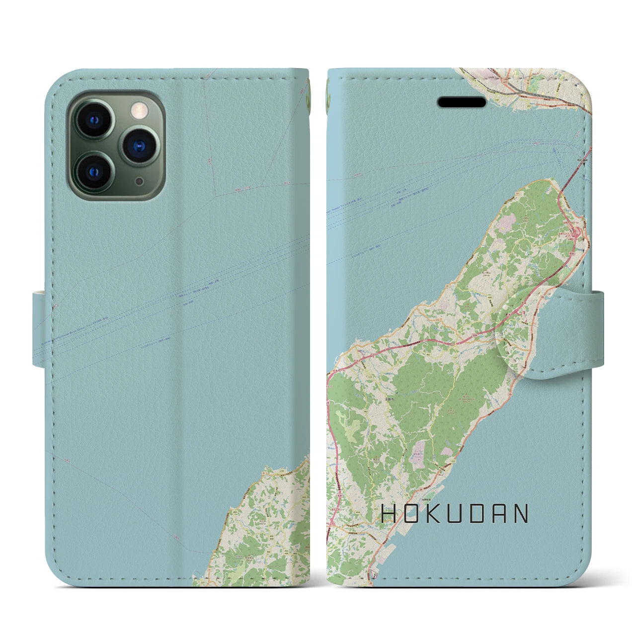 【北淡(兵庫県)】地図柄iPhoneケース(手帳タイプ)ナチュラル・iPhone 11 Pro 用