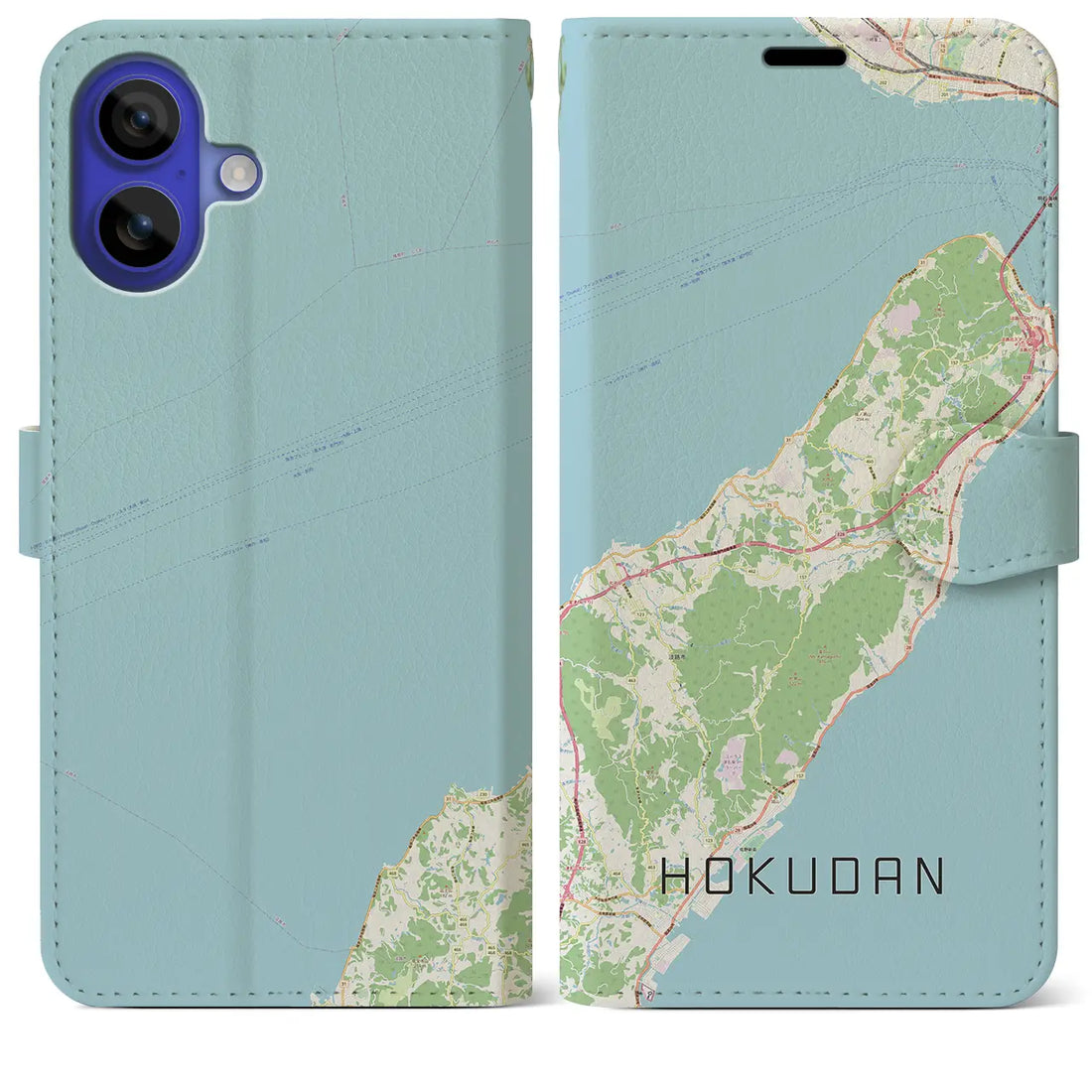 【北淡(兵庫県)】地図柄iPhoneケース(手帳タイプ)ナチュラル・iPhone 16 Pro Max 用