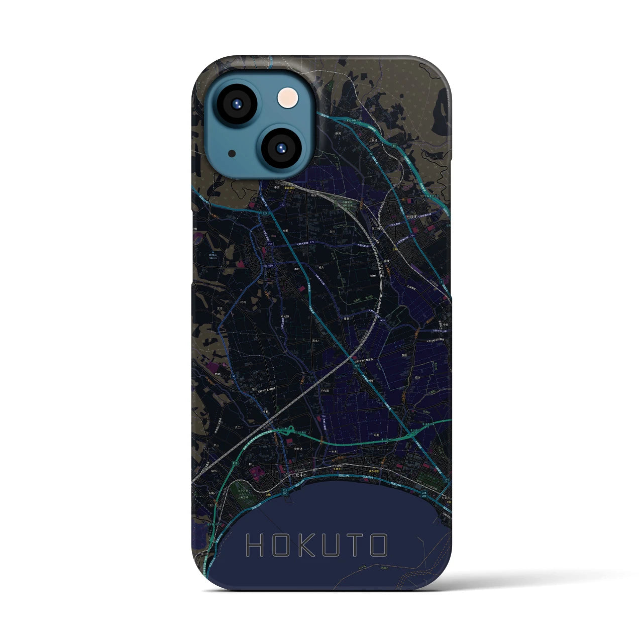 【北斗(北海道)】地図柄iPhoneケース(バックカバータイプ)