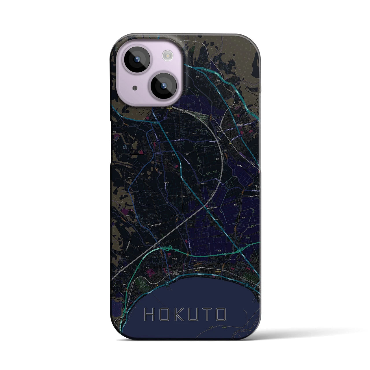 【北斗(北海道)】地図柄iPhoneケース(バックカバータイプ)