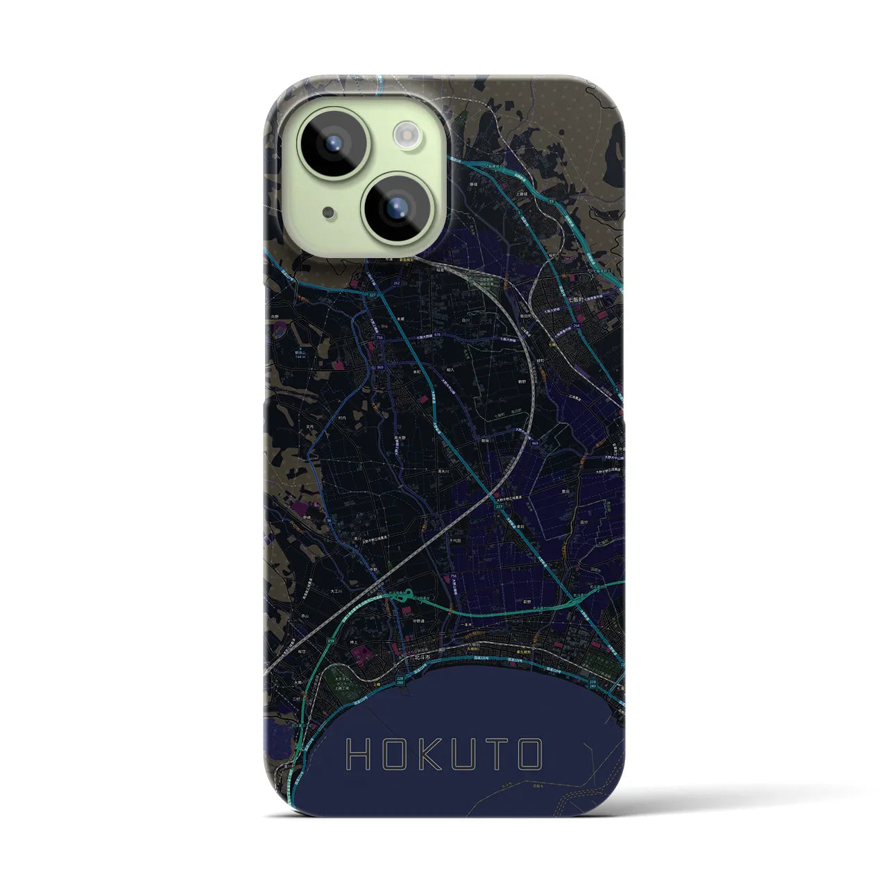 【北斗(北海道)】地図柄iPhoneケース(バックカバータイプ)