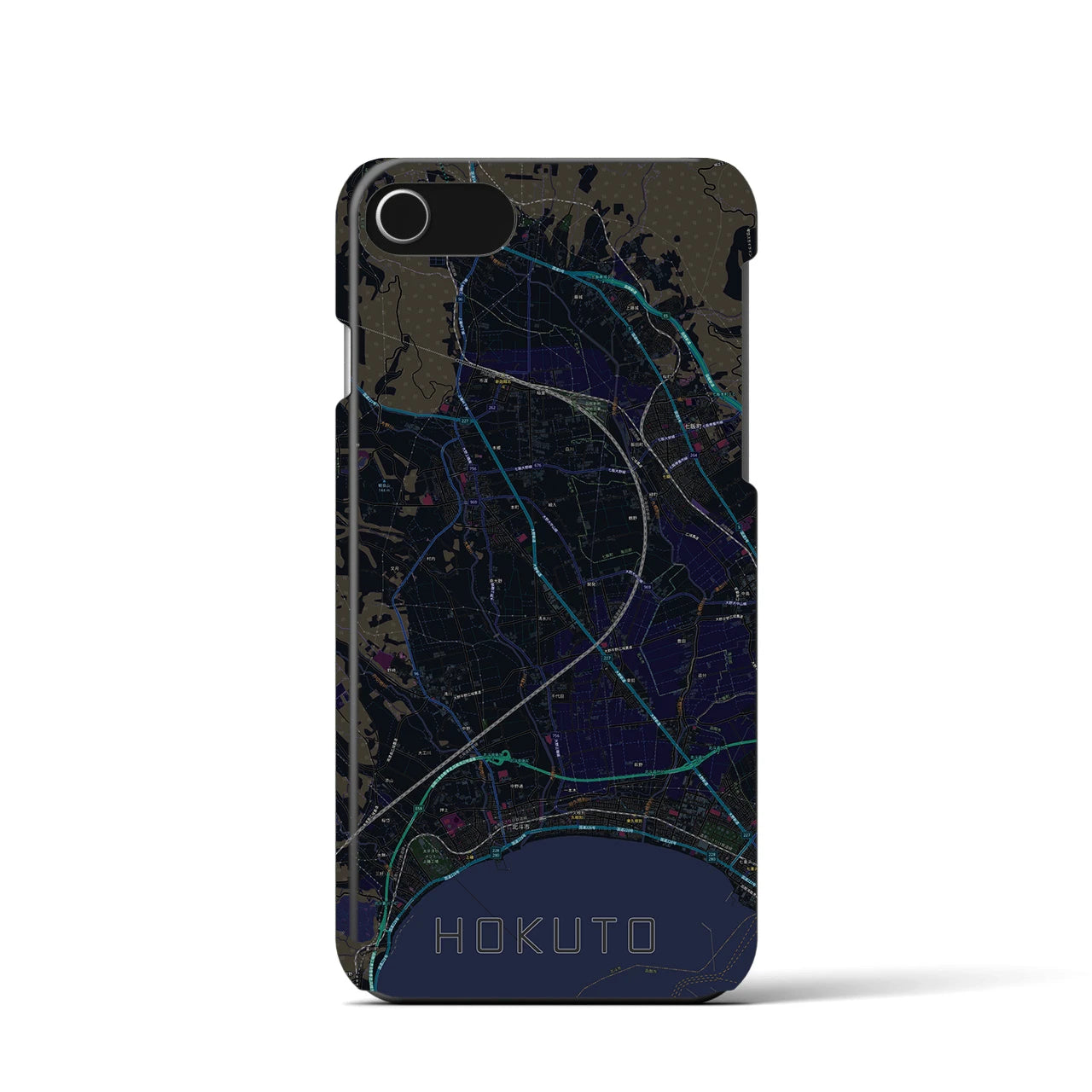 【北斗(北海道)】地図柄iPhoneケース(バックカバータイプ)