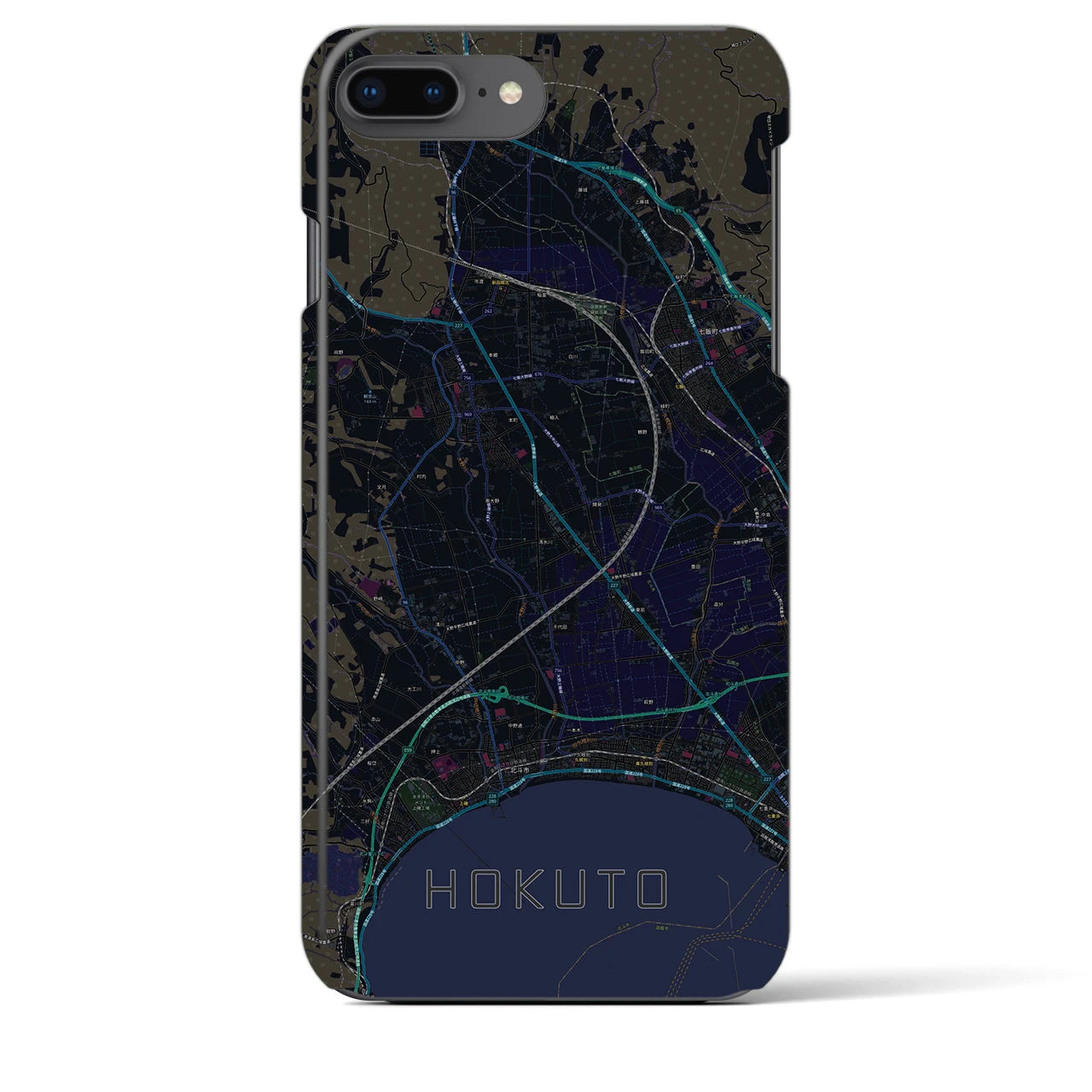 【北斗(北海道)】地図柄iPhoneケース(バックカバータイプ)