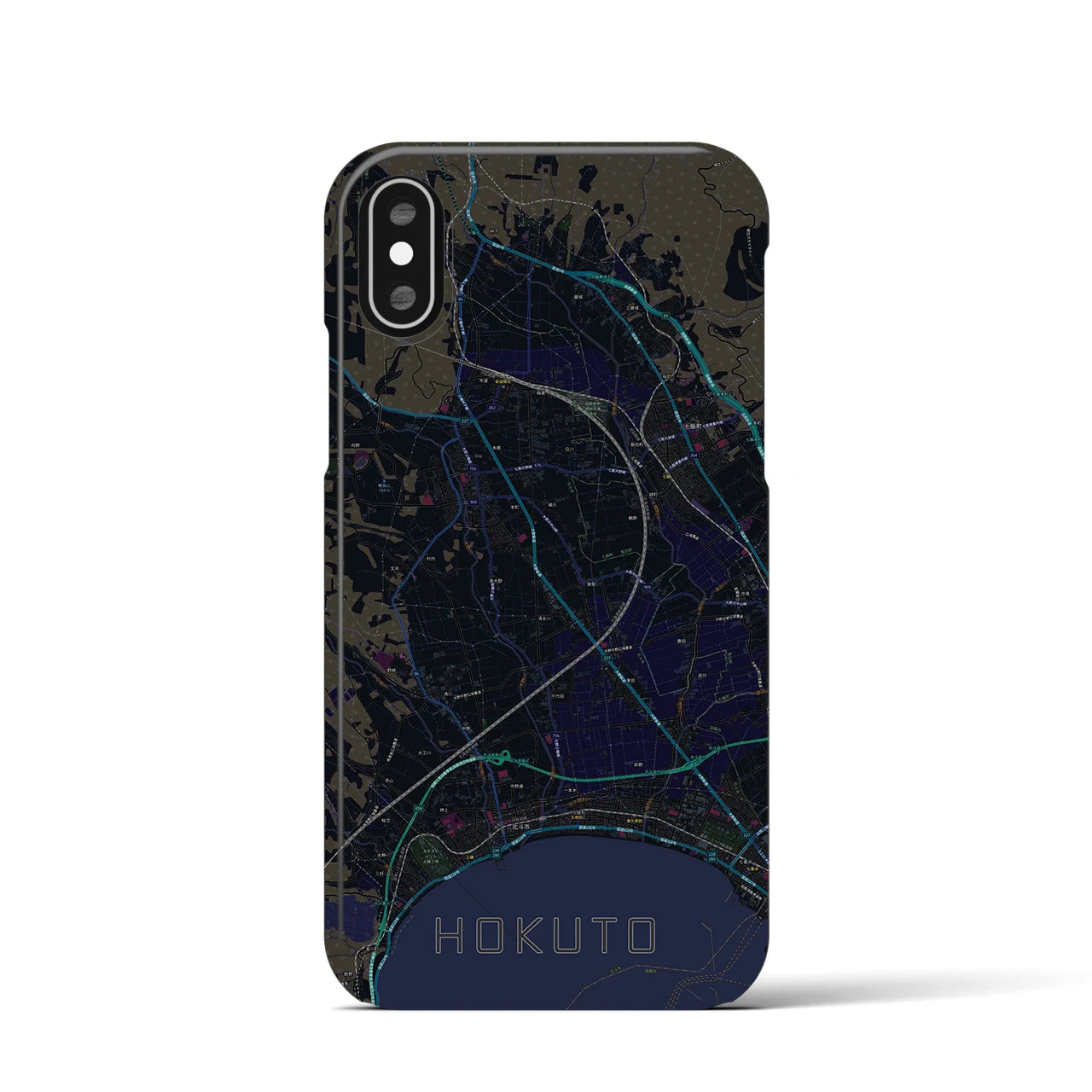 【北斗(北海道)】地図柄iPhoneケース(バックカバータイプ)