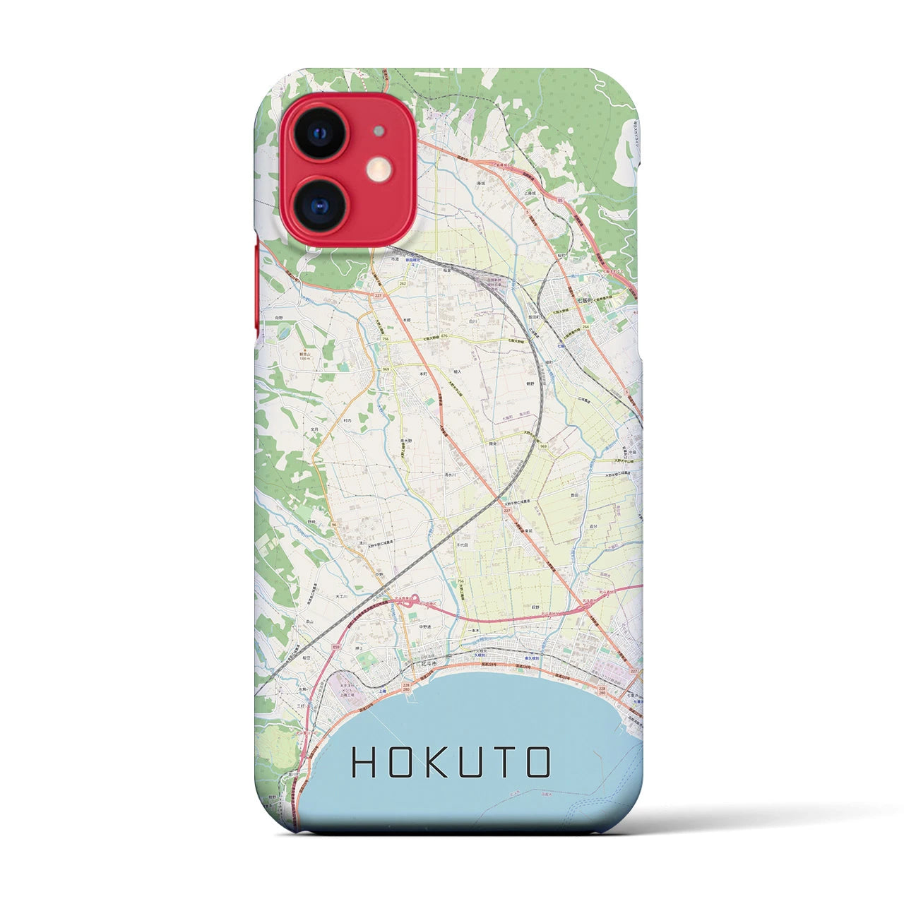 【北斗(北海道)】地図柄iPhoneケース(バックカバータイプ)