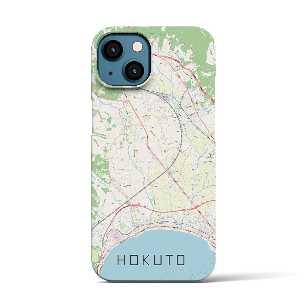 【北斗(北海道)】地図柄iPhoneケース(バックカバータイプ)