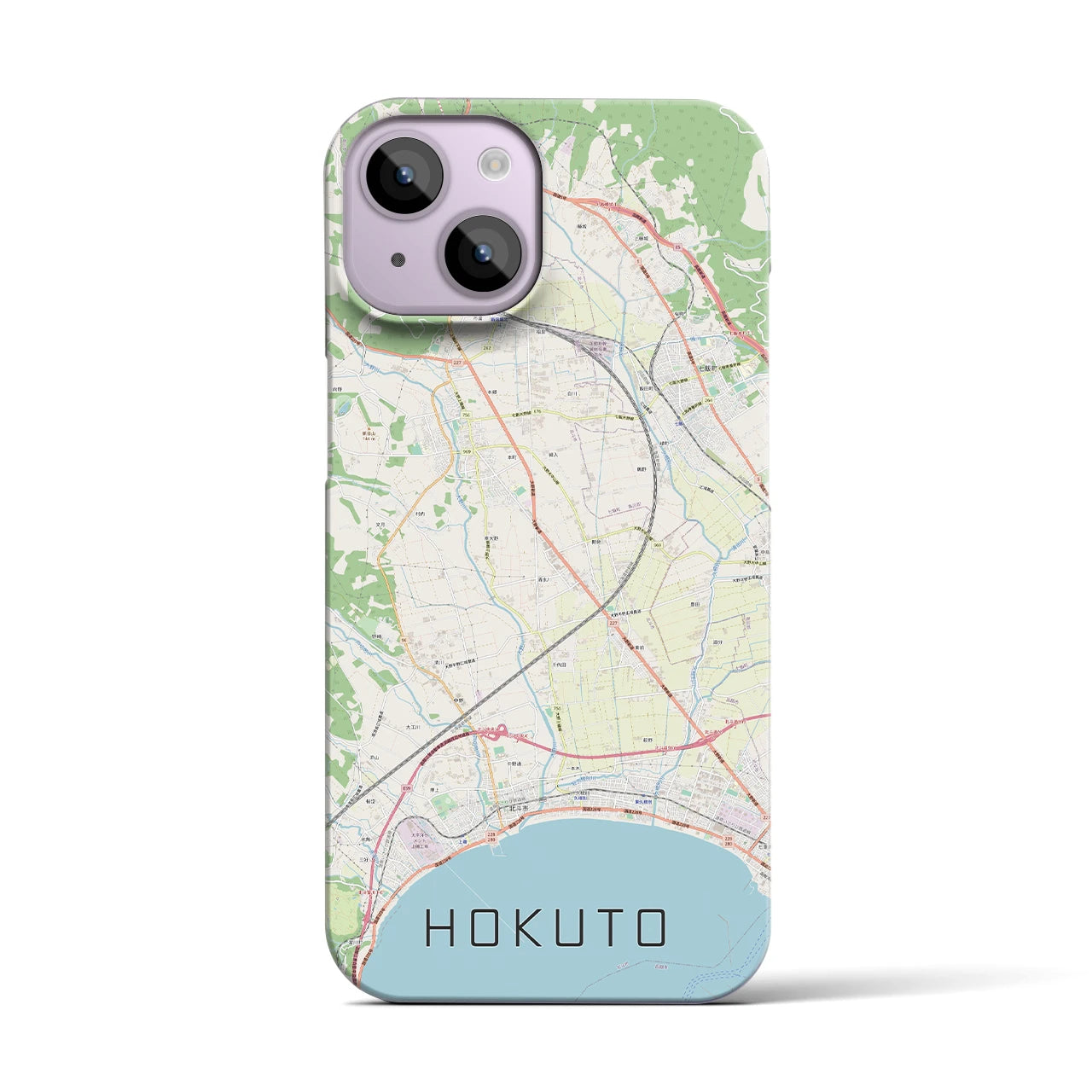 【北斗(北海道)】地図柄iPhoneケース(バックカバータイプ)