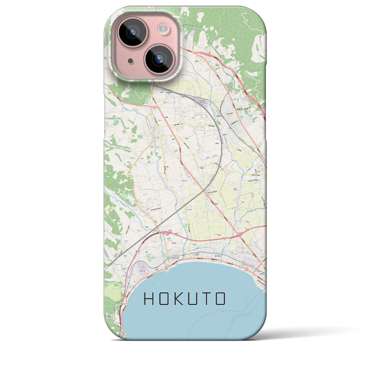 【北斗(北海道)】地図柄iPhoneケース(バックカバータイプ)