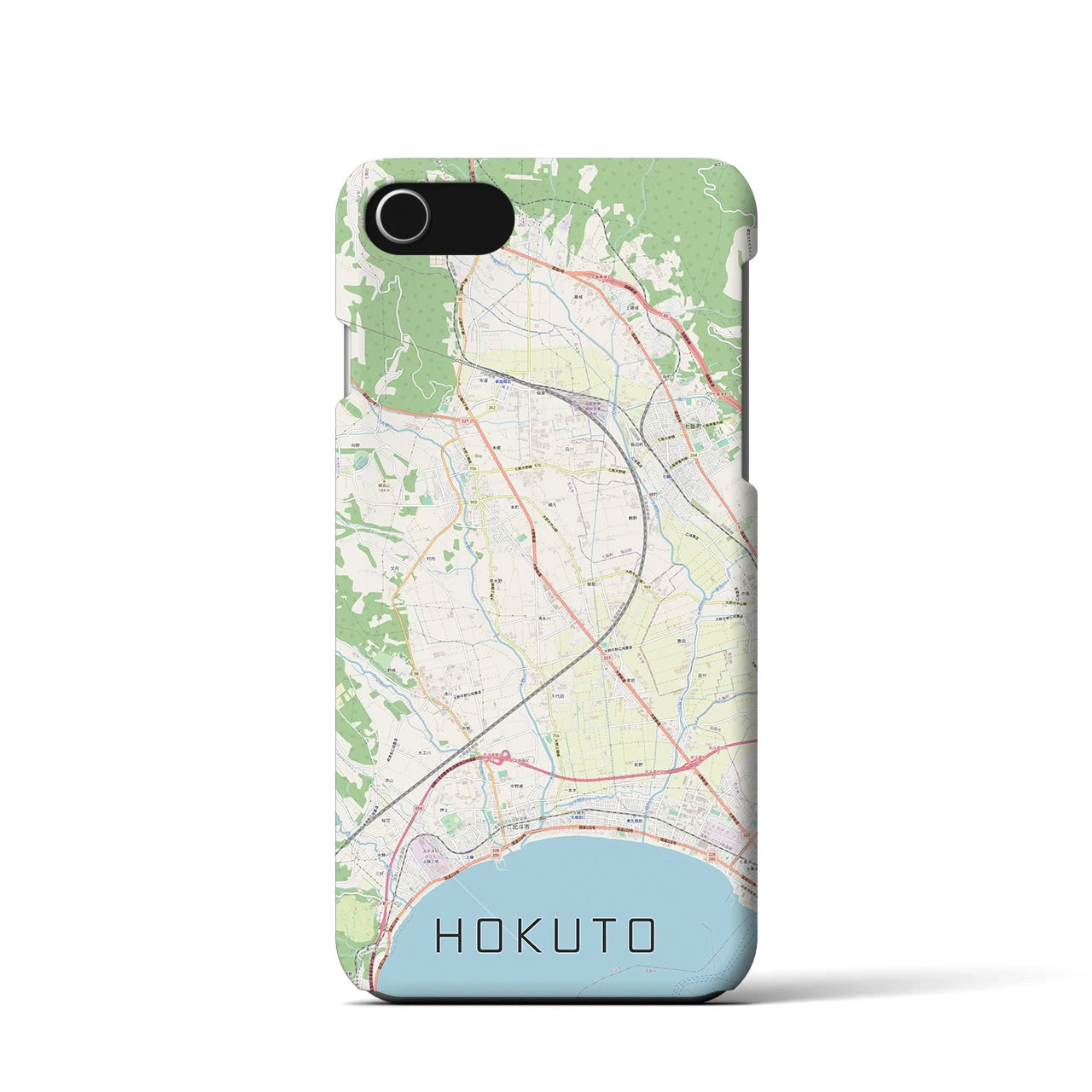 【北斗(北海道)】地図柄iPhoneケース(バックカバータイプ)