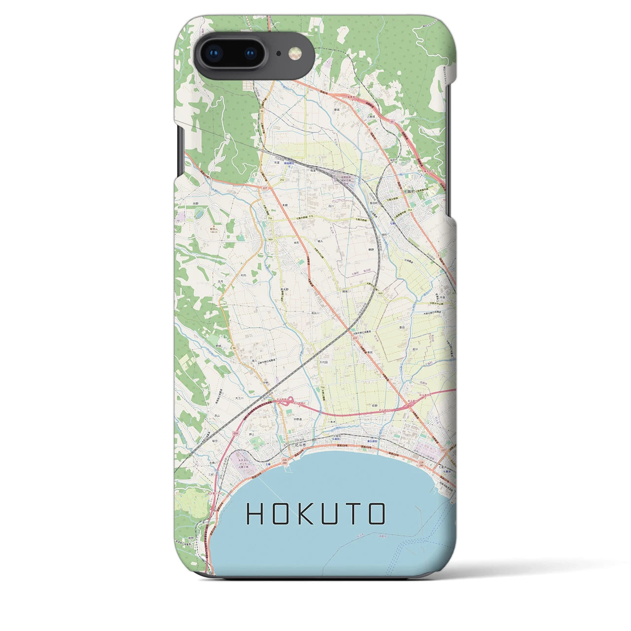 【北斗(北海道)】地図柄iPhoneケース(バックカバータイプ)