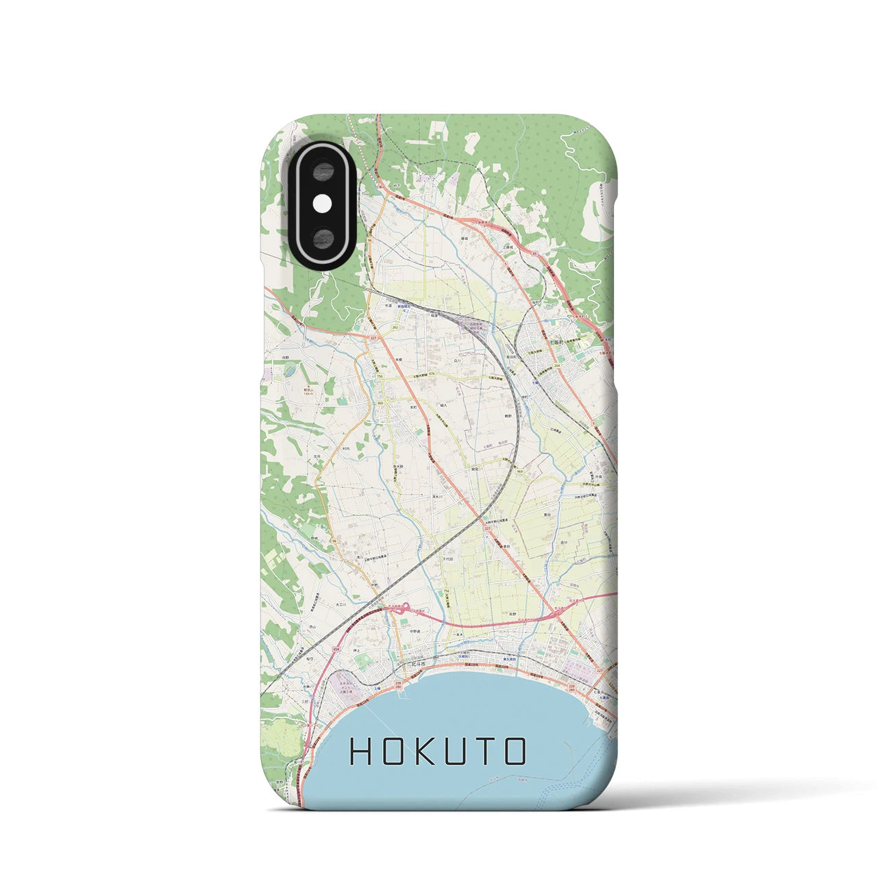 【北斗(北海道)】地図柄iPhoneケース(バックカバータイプ)