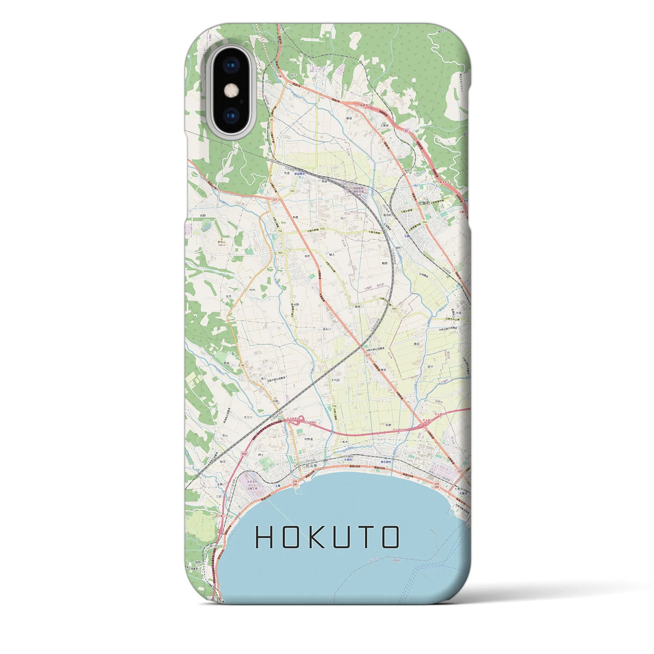 【北斗(北海道)】地図柄iPhoneケース(バックカバータイプ)