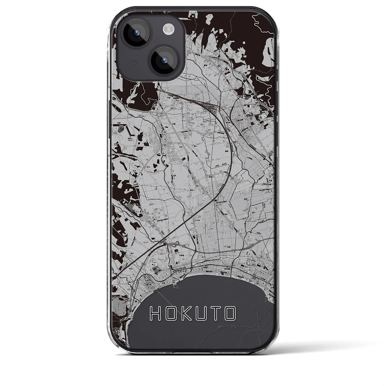 【北斗(北海道)】地図柄iPhoneケース(クリアタイプ)
