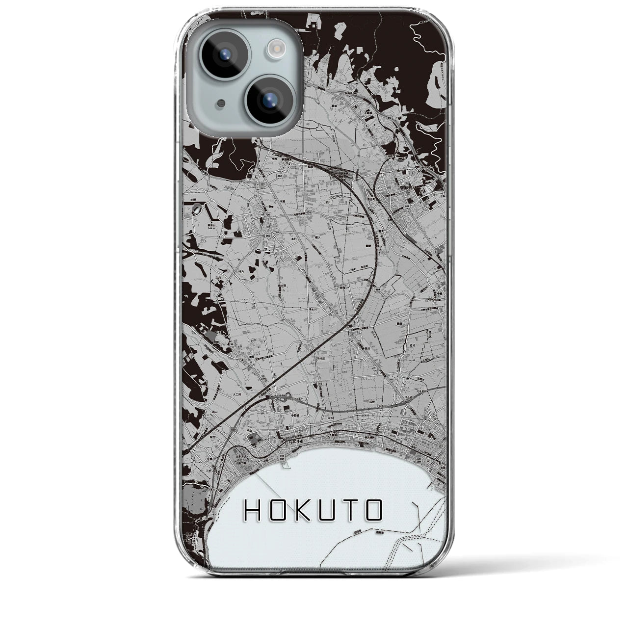 【北斗(北海道)】地図柄iPhoneケース(クリアタイプ)