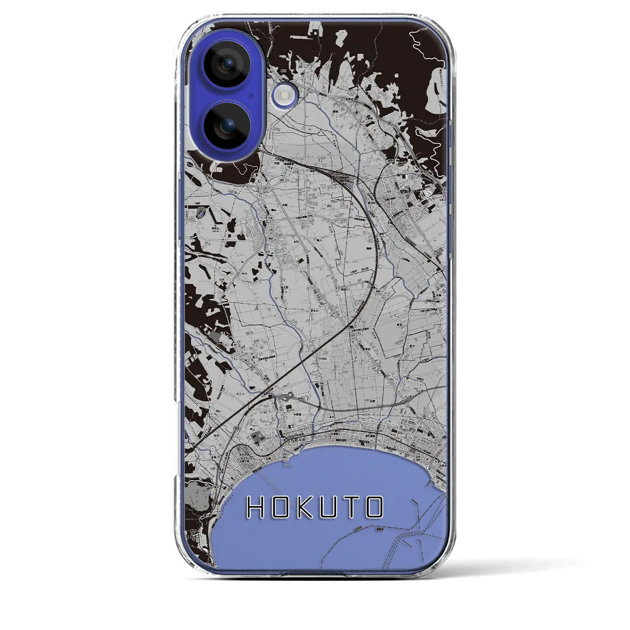 【北斗(北海道)】地図柄iPhoneケース(クリアタイプ)