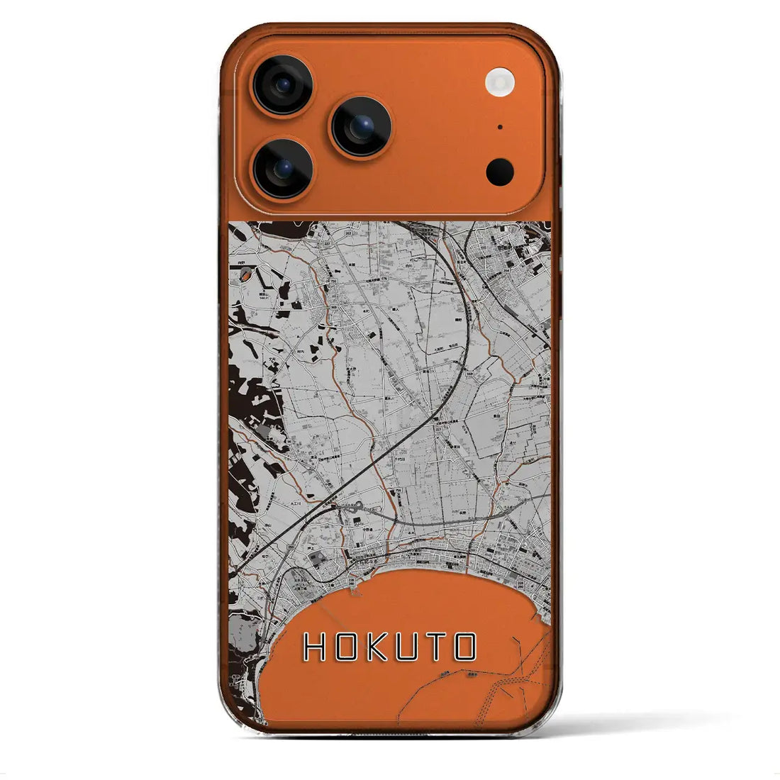 【北斗(北海道)】地図柄iPhoneケース(クリアタイプ)