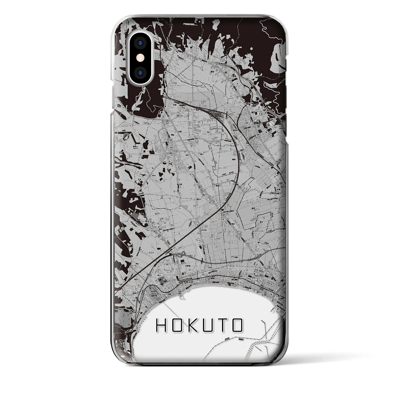 【北斗(北海道)】地図柄iPhoneケース(クリアタイプ)