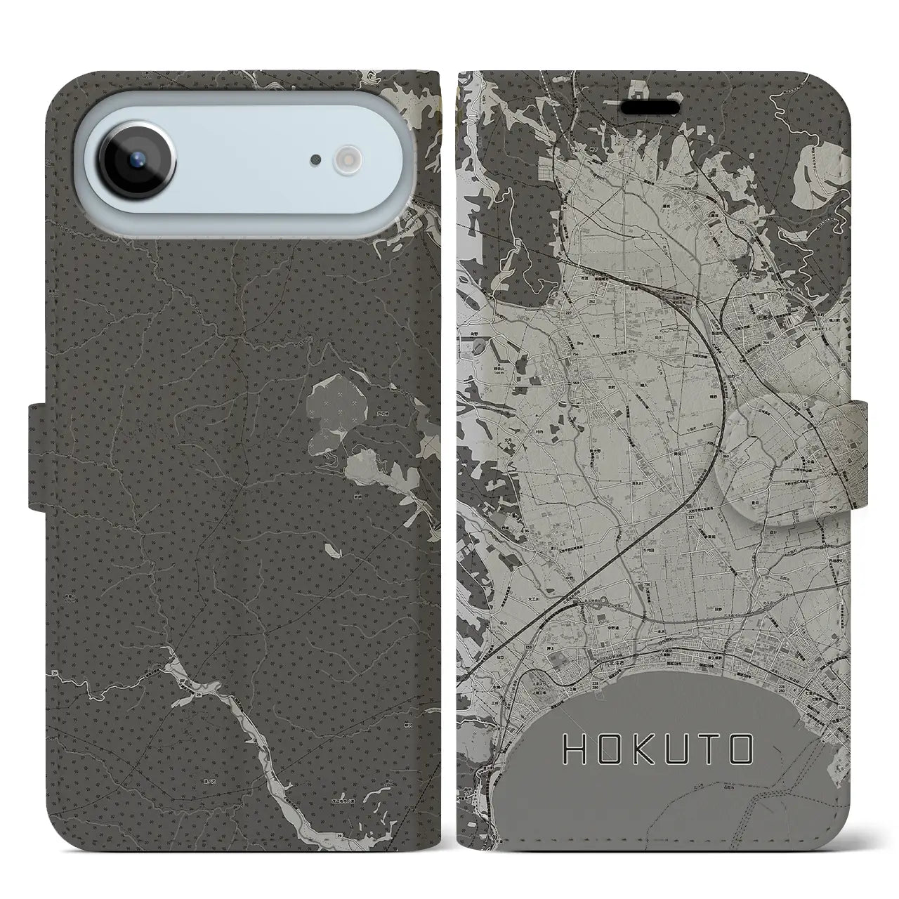 【北斗(北海道)】地図柄iPhoneケース(手帳タイプ)