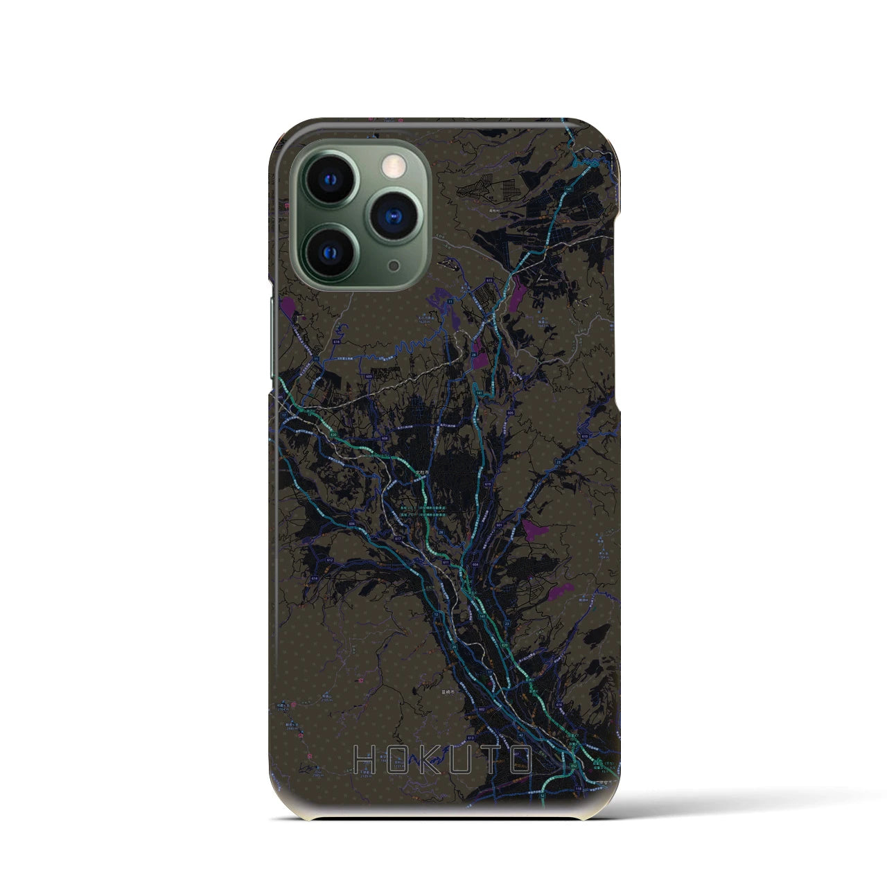 【北杜(山梨県)】地図柄iPhoneケース(バックカバータイプ)