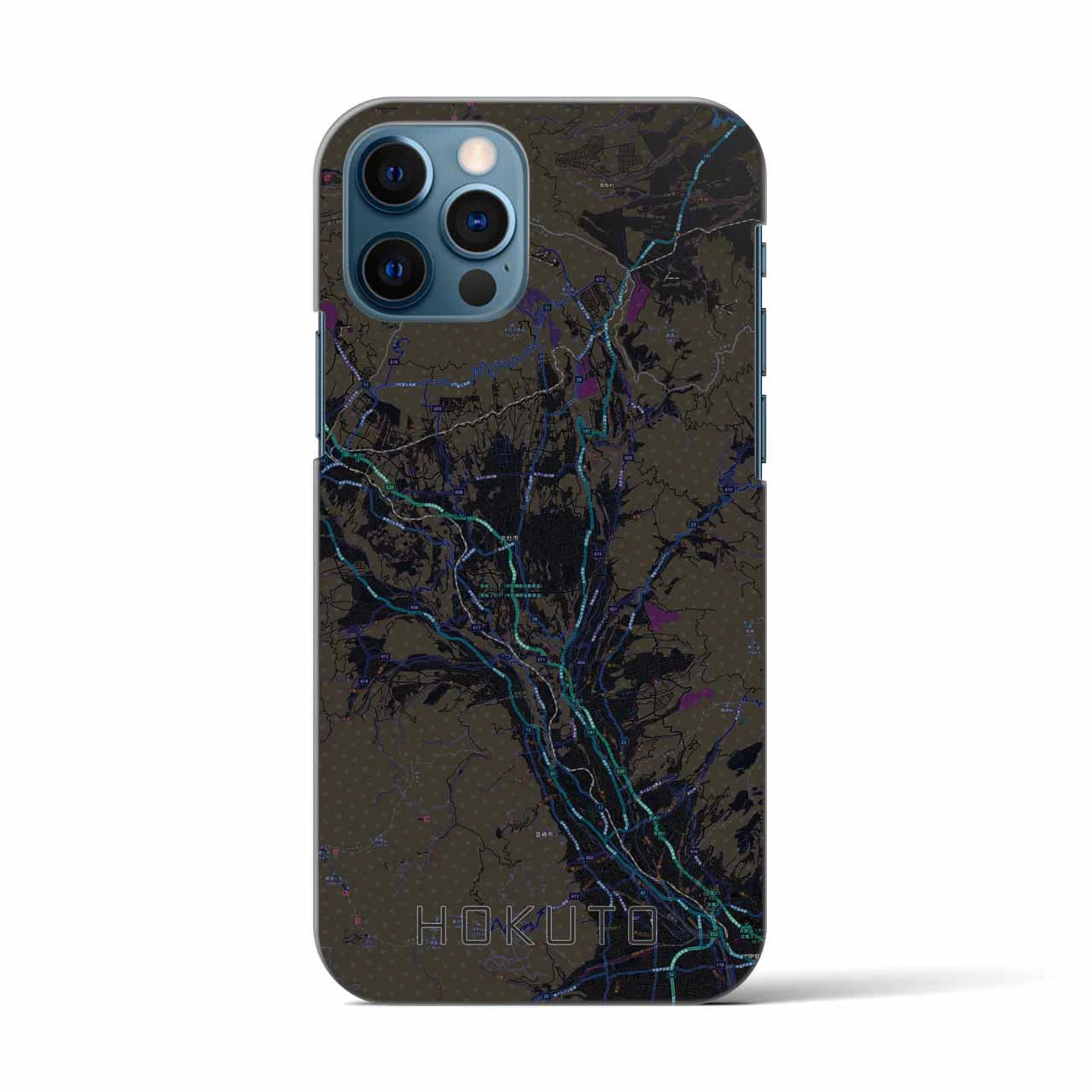【北杜(山梨県)】地図柄iPhoneケース(バックカバータイプ)