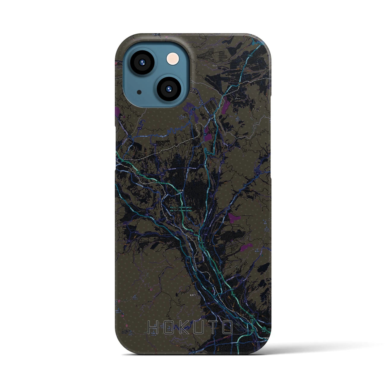 【北杜(山梨県)】地図柄iPhoneケース(バックカバータイプ)