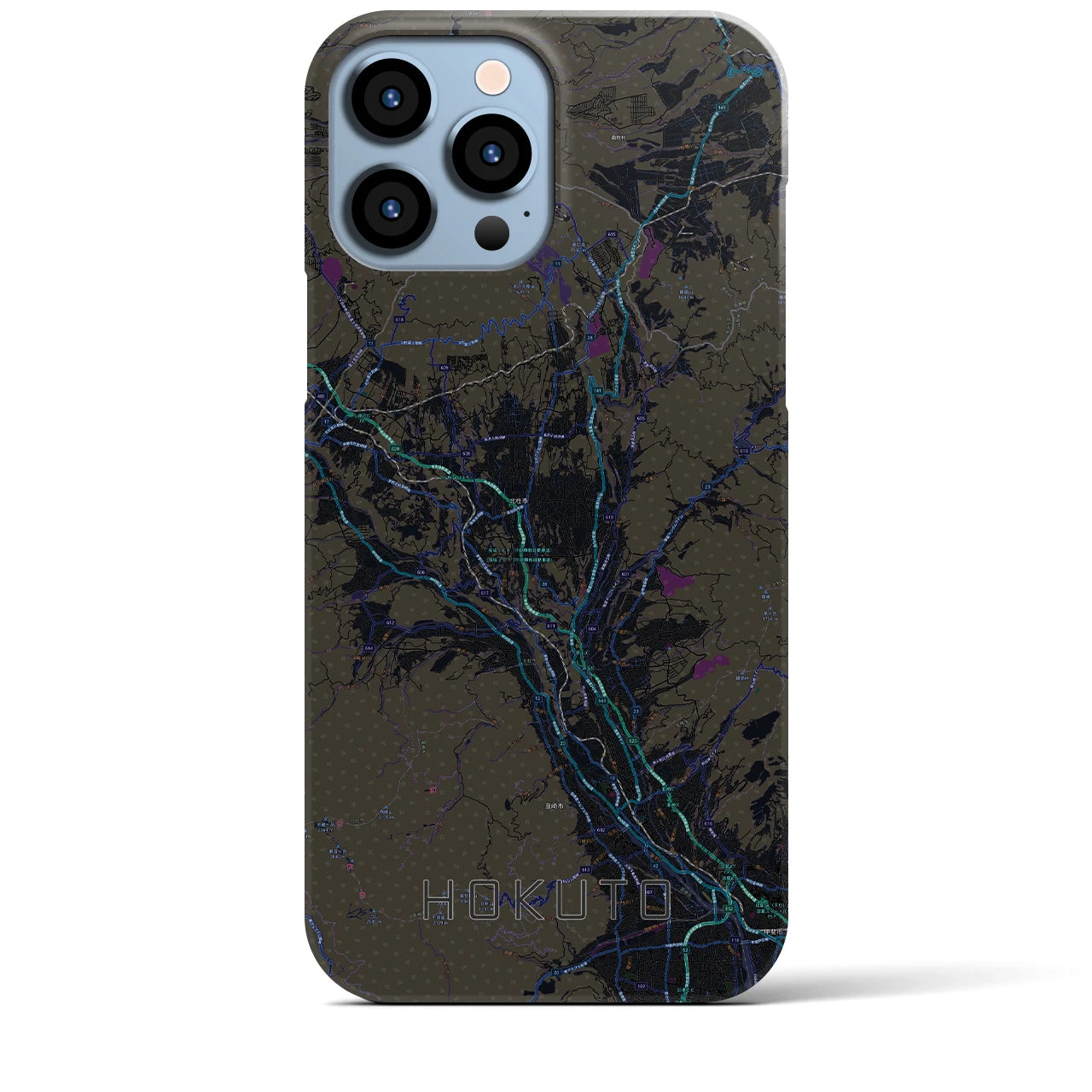 【北杜(山梨県)】地図柄iPhoneケース(バックカバータイプ)