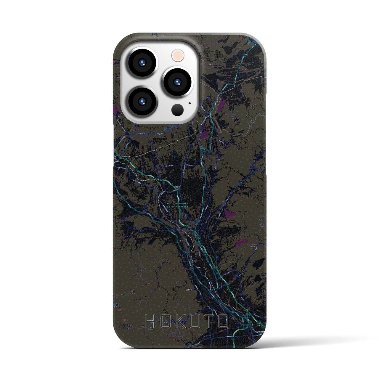 【北杜(山梨県)】地図柄iPhoneケース(バックカバータイプ)