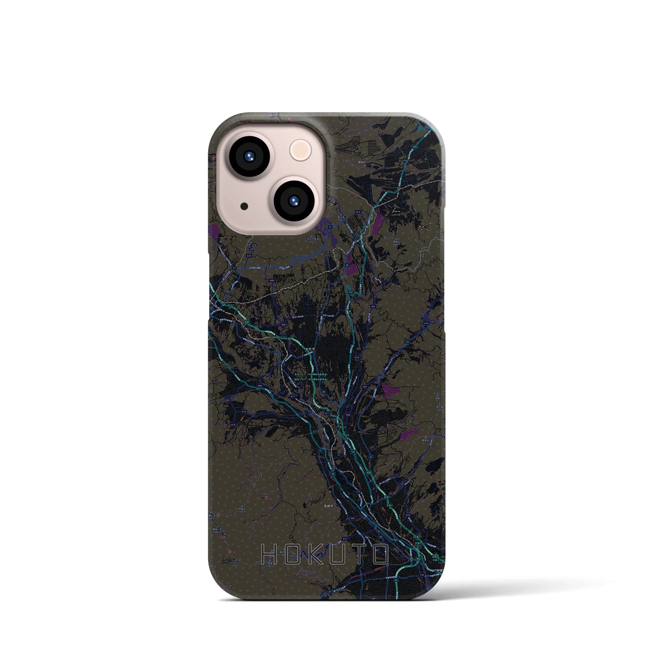 【北杜(山梨県)】地図柄iPhoneケース(バックカバータイプ)