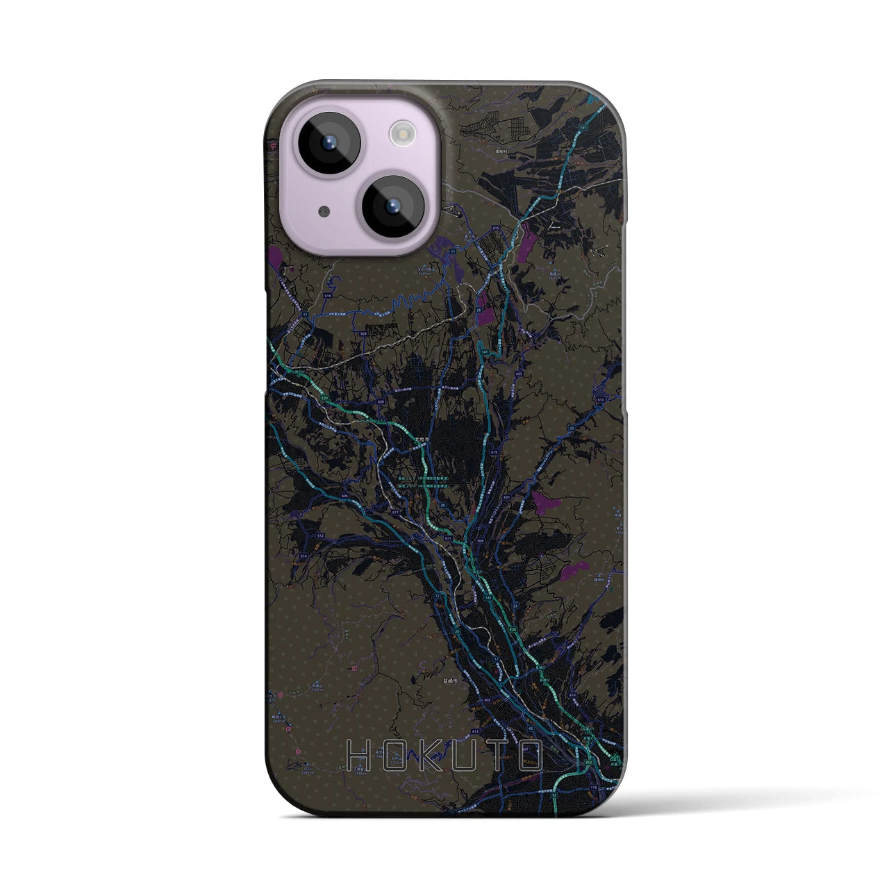 【北杜(山梨県)】地図柄iPhoneケース(バックカバータイプ)