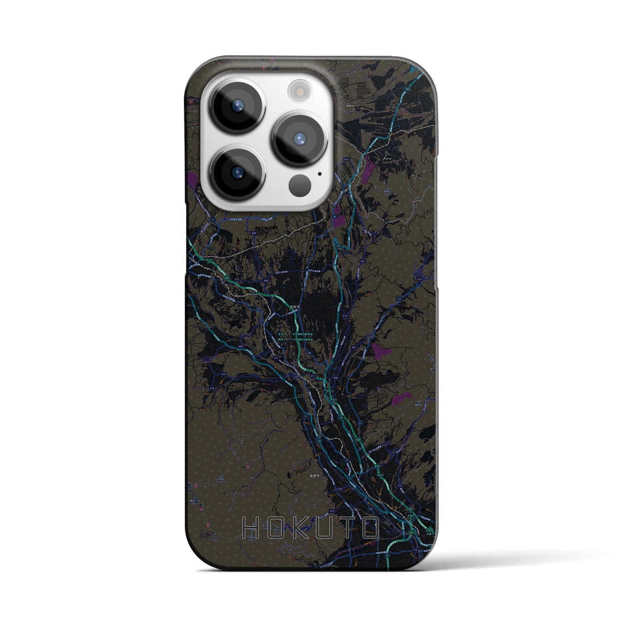【北杜(山梨県)】地図柄iPhoneケース(バックカバータイプ)