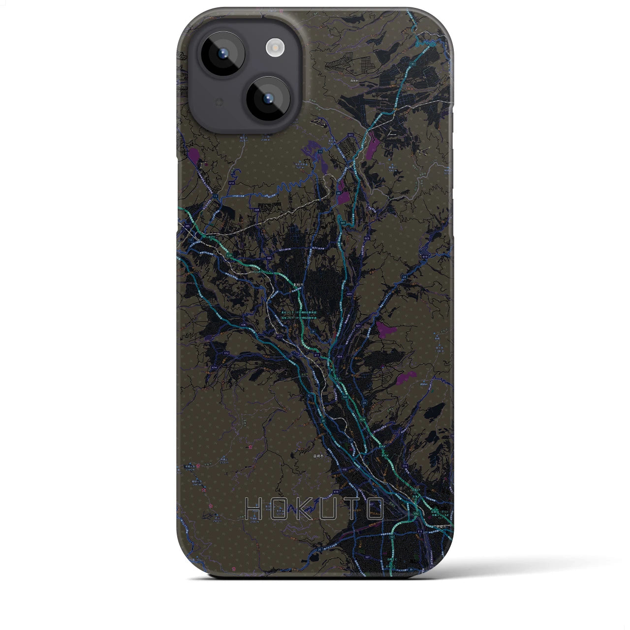 【北杜(山梨県)】地図柄iPhoneケース(バックカバータイプ)