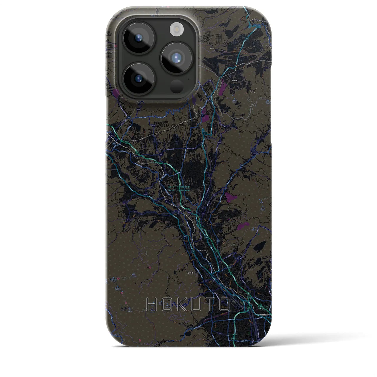 【北杜(山梨県)】地図柄iPhoneケース(バックカバータイプ)