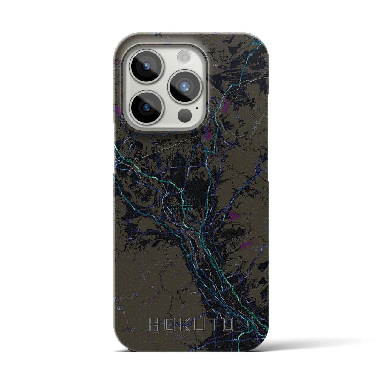 【北杜(山梨県)】地図柄iPhoneケース(バックカバータイプ)