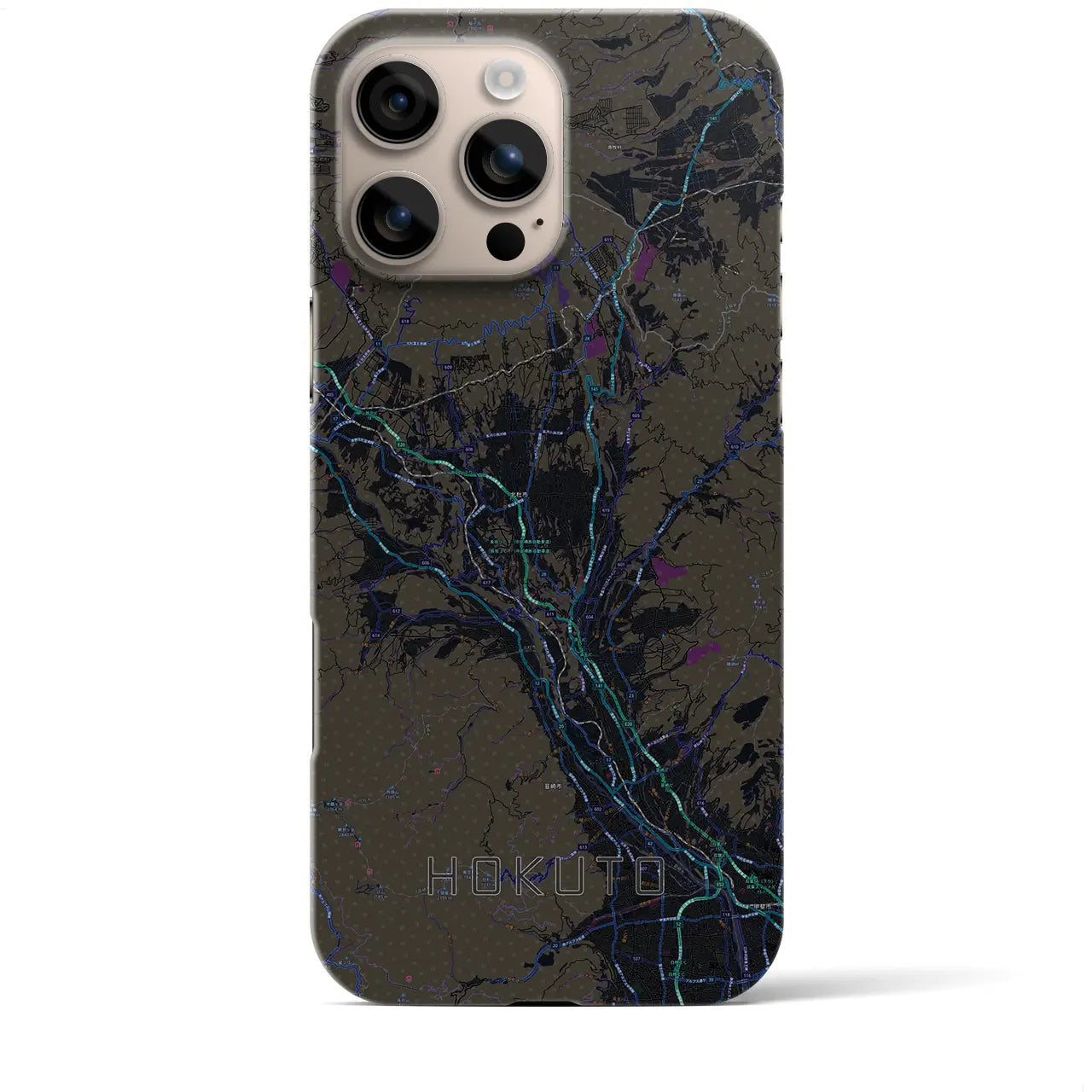 【北杜(山梨県)】地図柄iPhoneケース(バックカバータイプ)