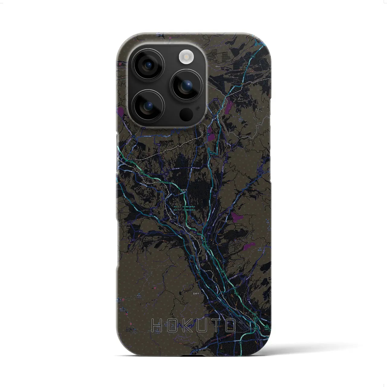 【北杜(山梨県)】地図柄iPhoneケース(バックカバータイプ)