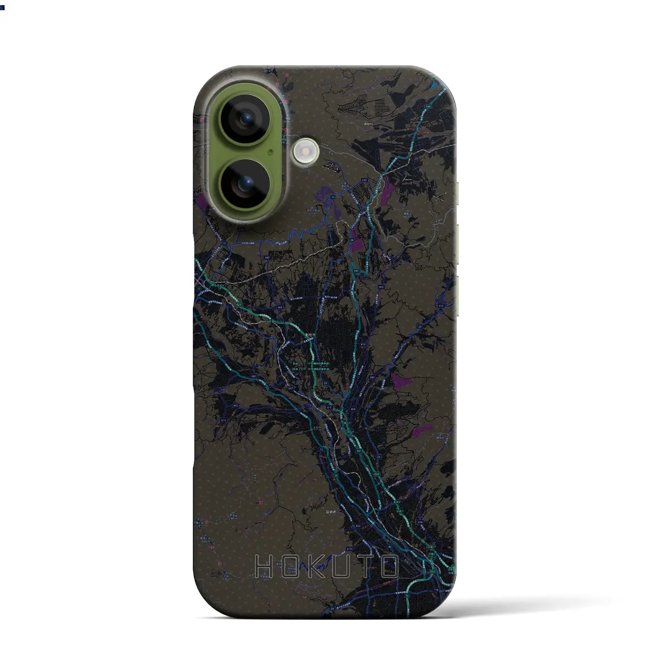 【北杜(山梨県)】地図柄iPhoneケース(バックカバータイプ)
