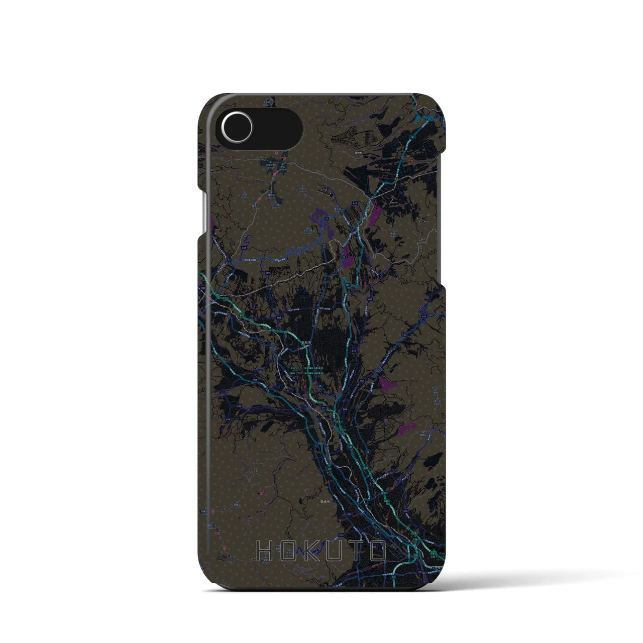 【北杜(山梨県)】地図柄iPhoneケース(バックカバータイプ)