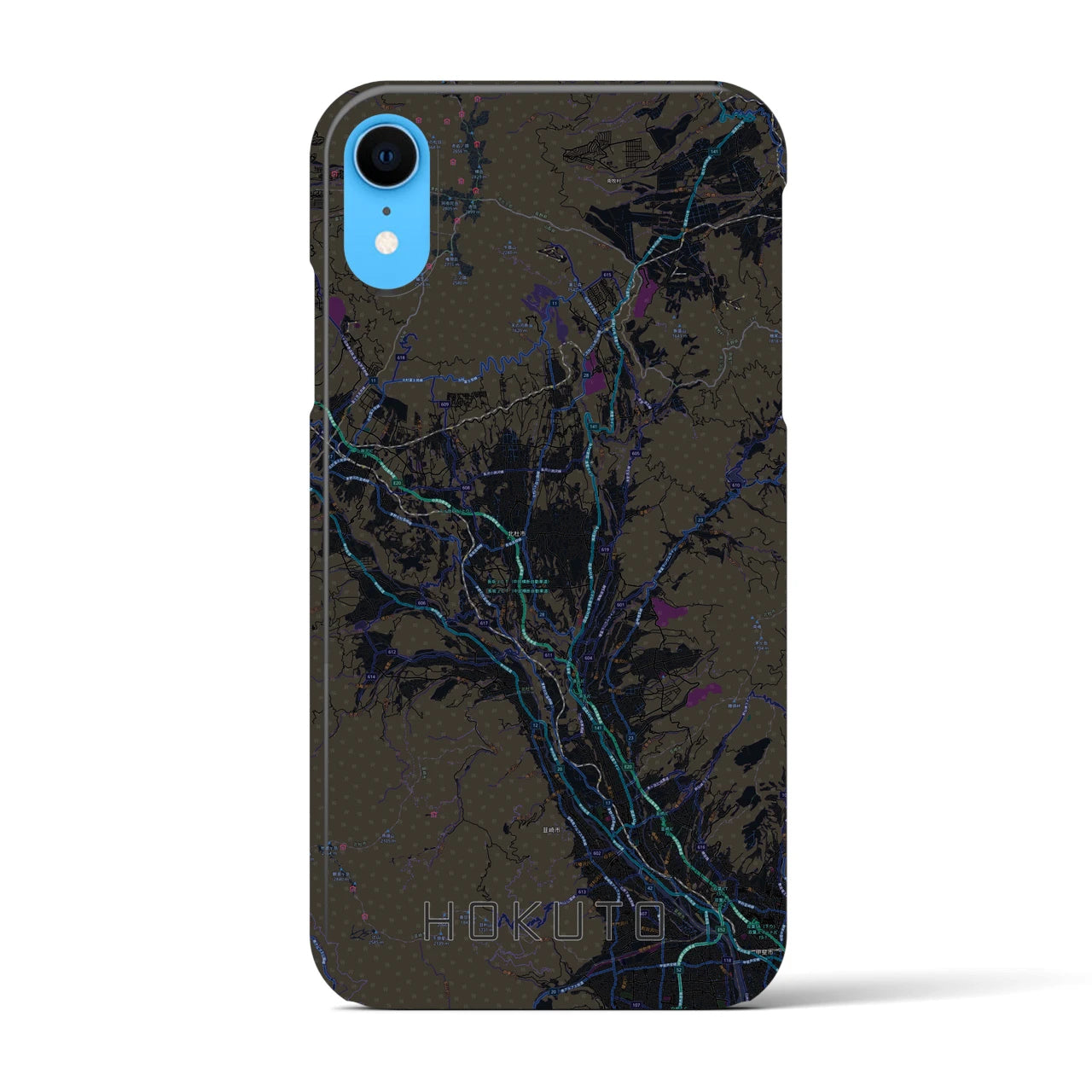 【北杜(山梨県)】地図柄iPhoneケース(バックカバータイプ)