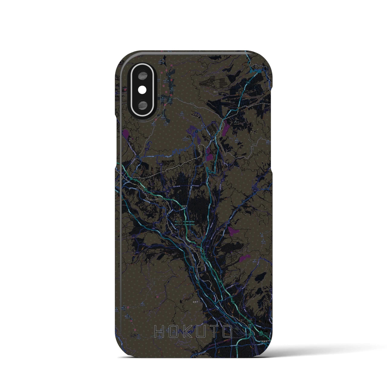 【北杜(山梨県)】地図柄iPhoneケース(バックカバータイプ)