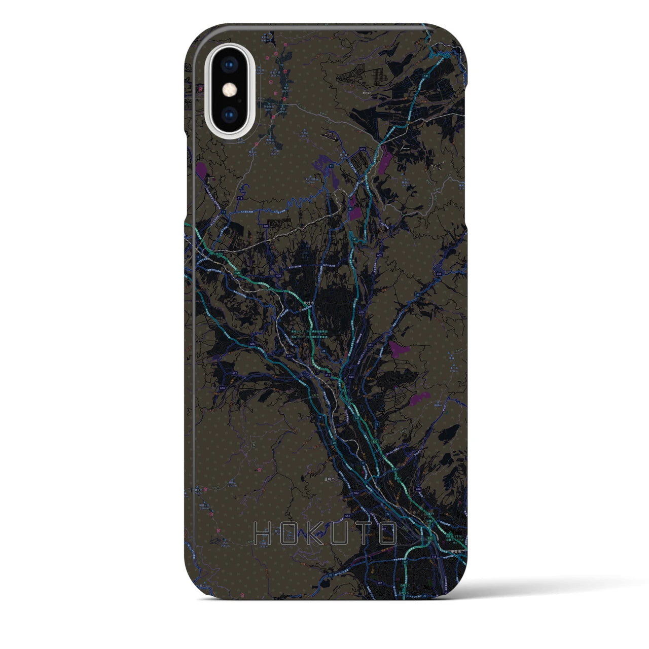 【北杜(山梨県)】地図柄iPhoneケース(バックカバータイプ)