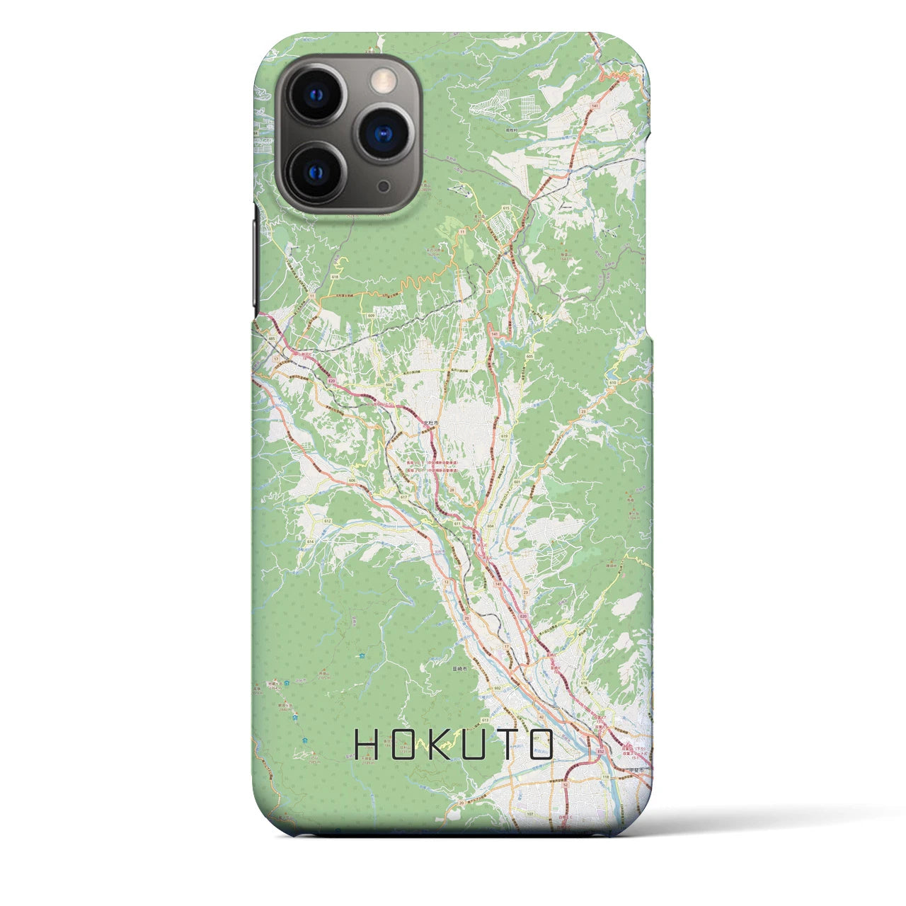 【北杜(山梨県)】地図柄iPhoneケース(バックカバータイプ)