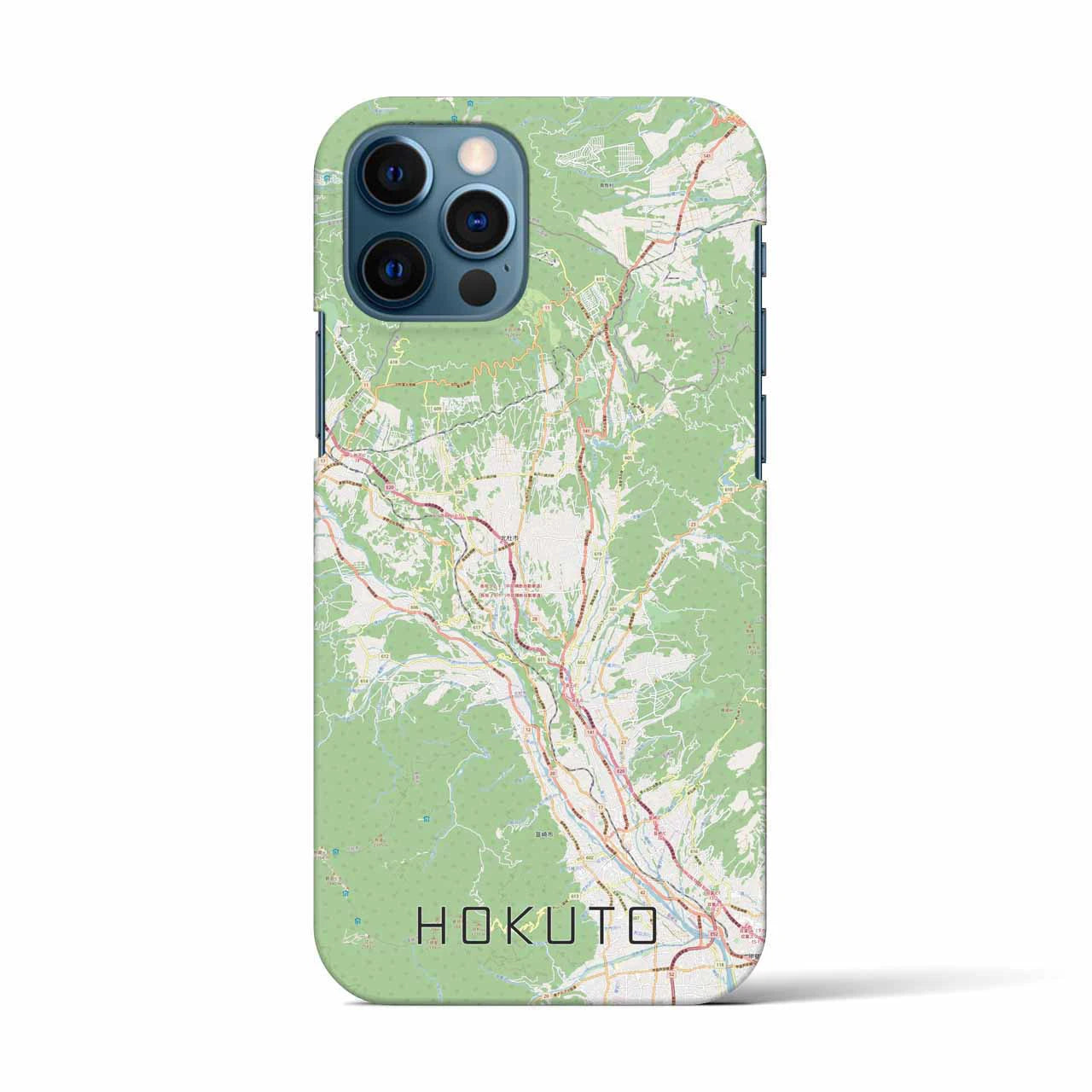 【北杜(山梨県)】地図柄iPhoneケース(バックカバータイプ)