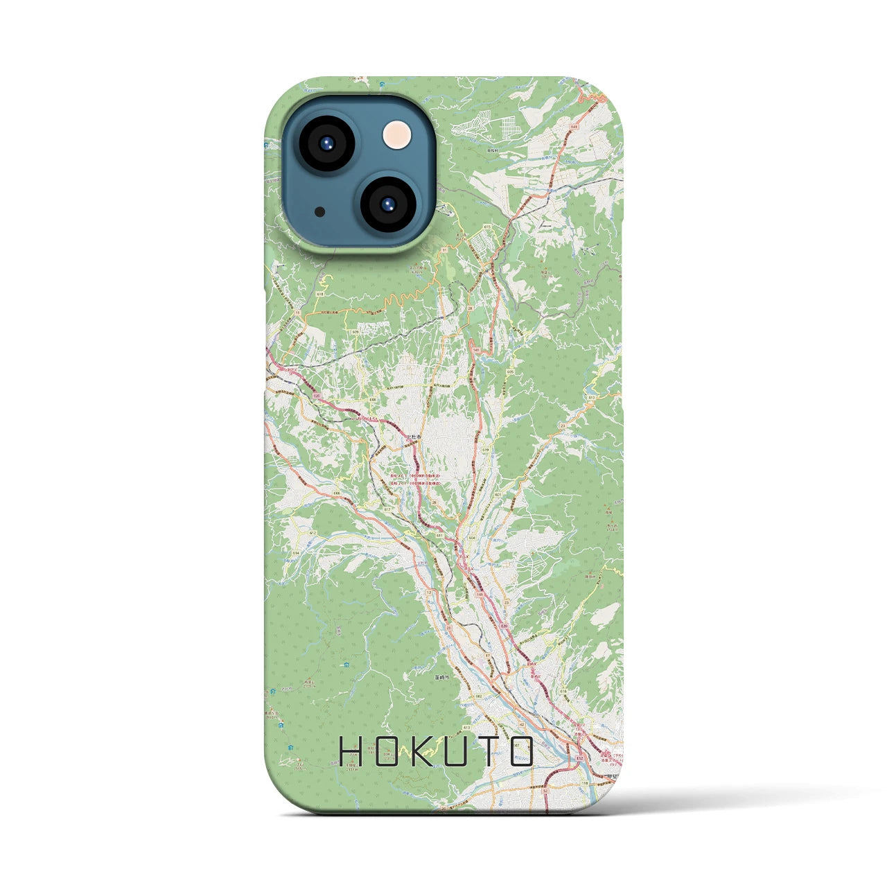 【北杜(山梨県)】地図柄iPhoneケース(バックカバータイプ)