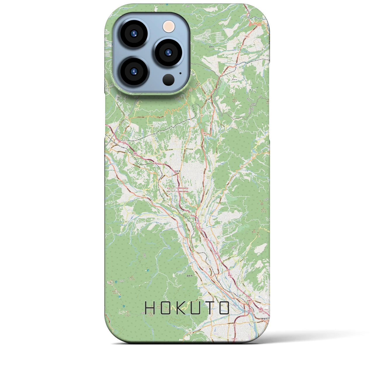 【北杜(山梨県)】地図柄iPhoneケース(バックカバータイプ)