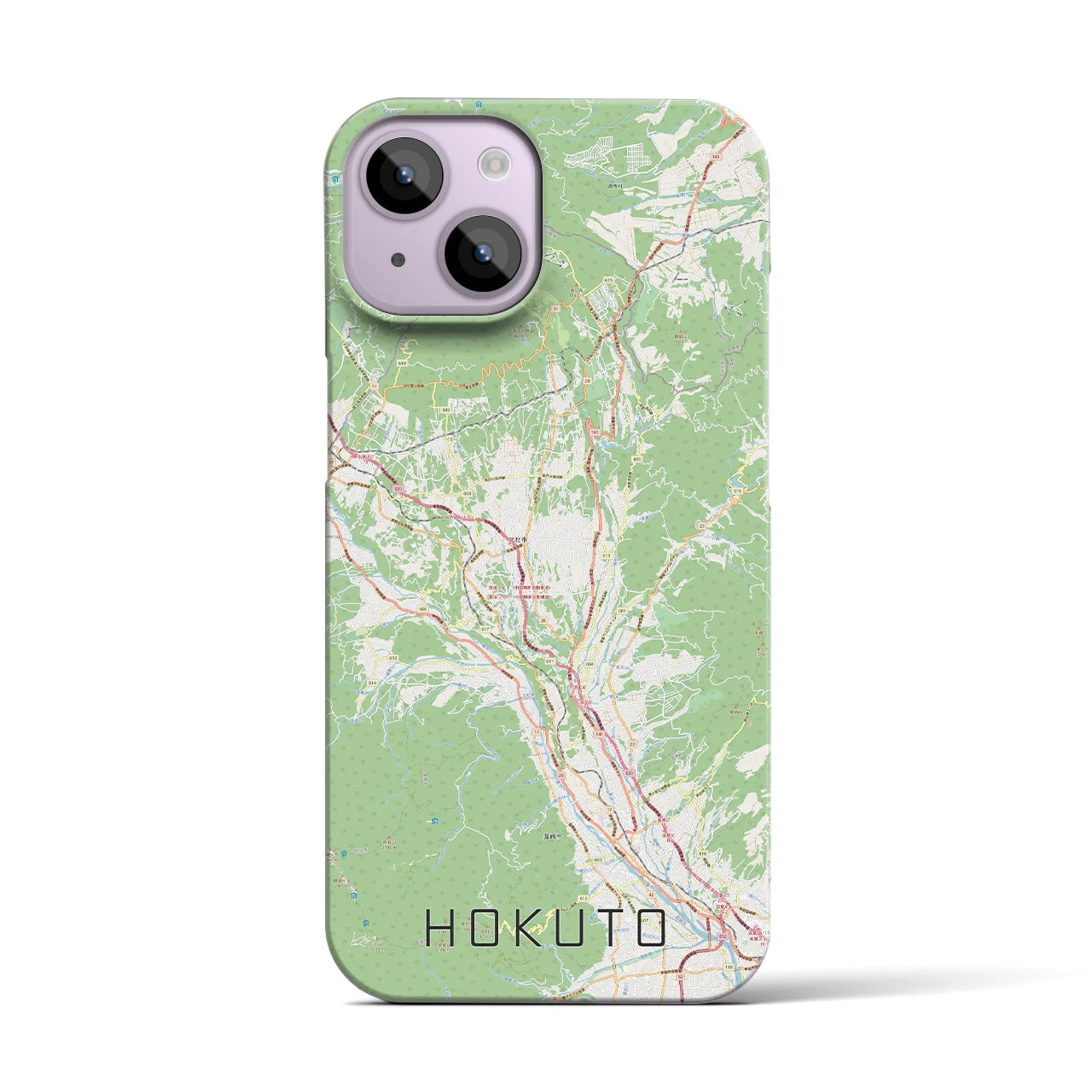 【北杜(山梨県)】地図柄iPhoneケース(バックカバータイプ)
